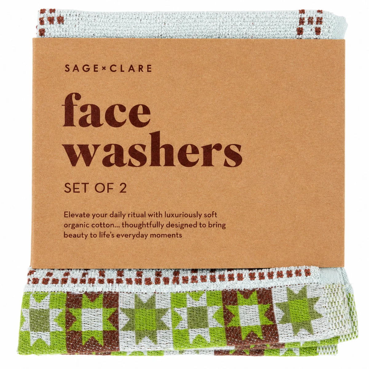 Sage x Clare | Bonny Face Washer Set - Fluorite