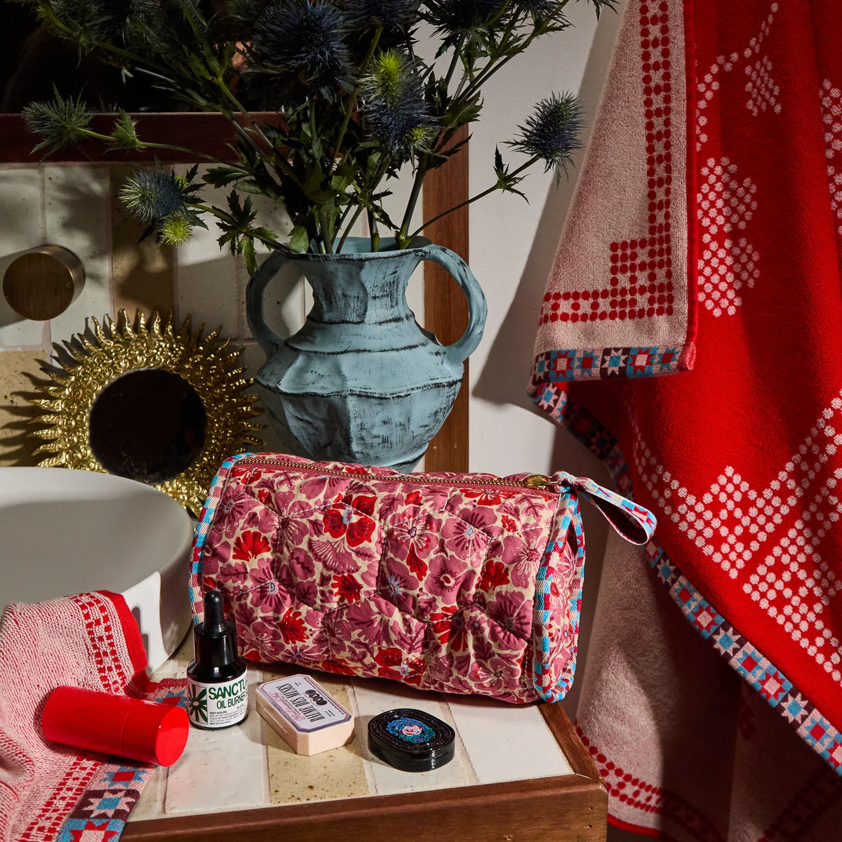 Sage x Clare | Magnolia Makeup Bag - Poppy
