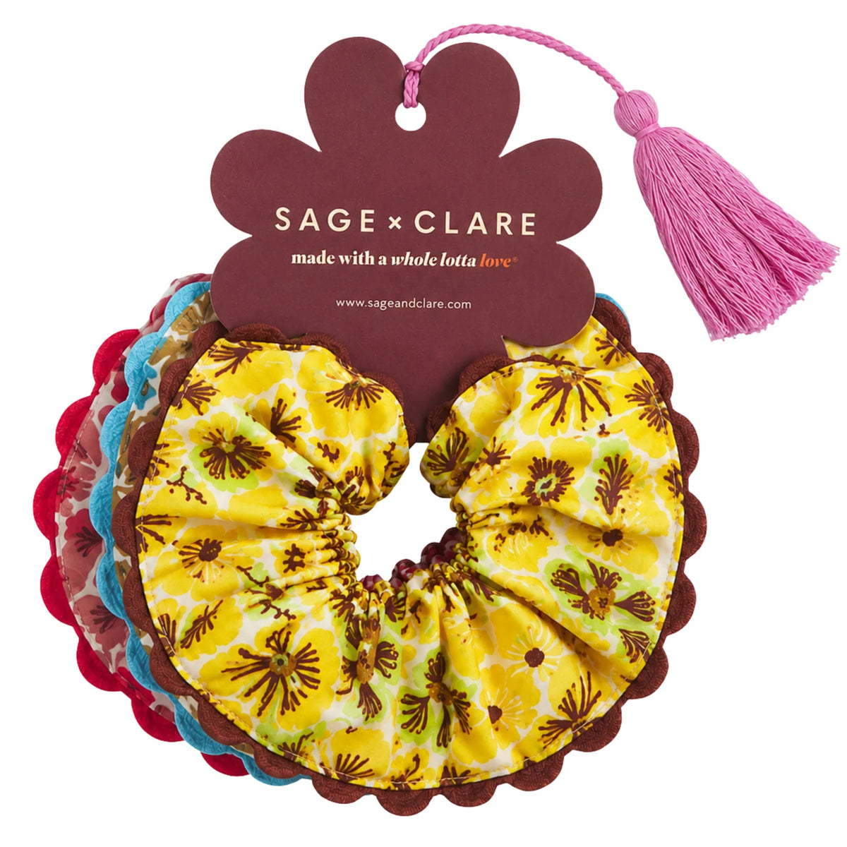 Sage x Clare | Magnolia Cotton Scrunchie Set