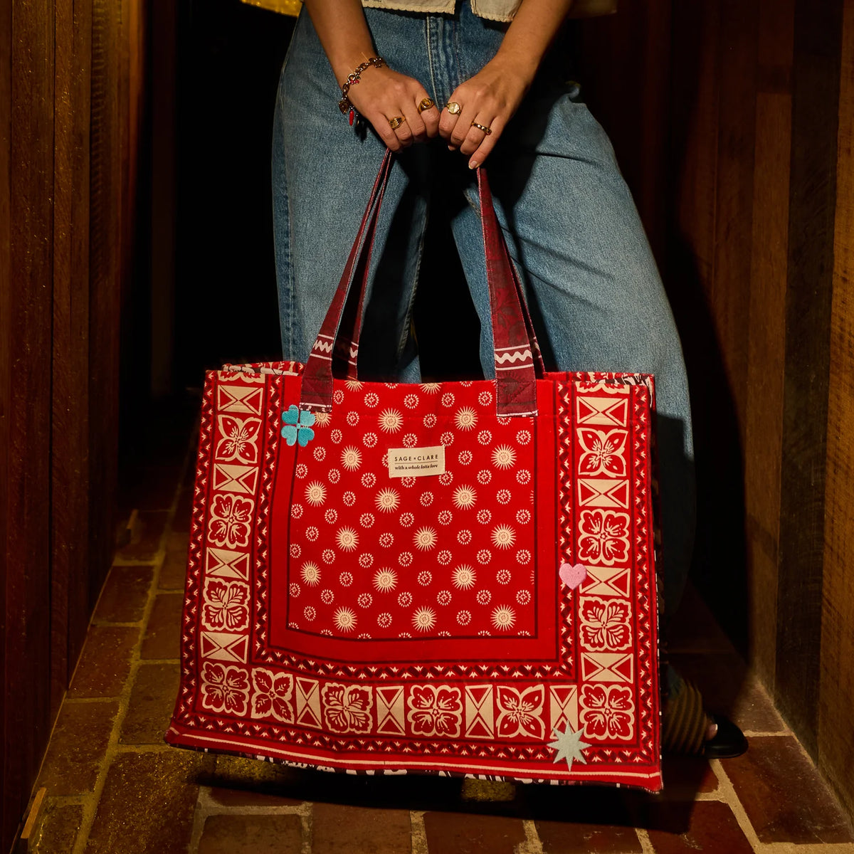 Sage x Clare | Odessa Tote Bag - Poppy