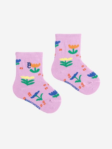 Bobo Choses BABY - Garden Party short socks SS25 — front view flat lay