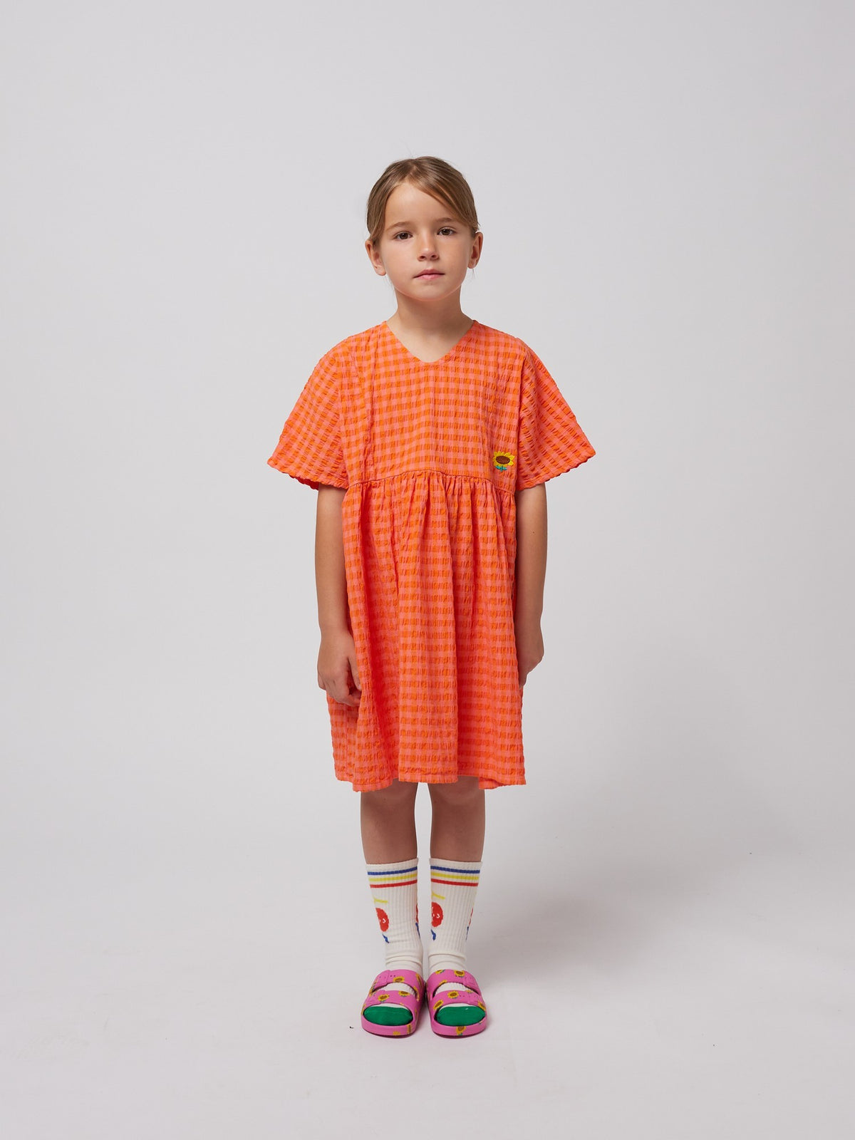 Bobo Choses - Vichy woven dress SS25 — product detail shot