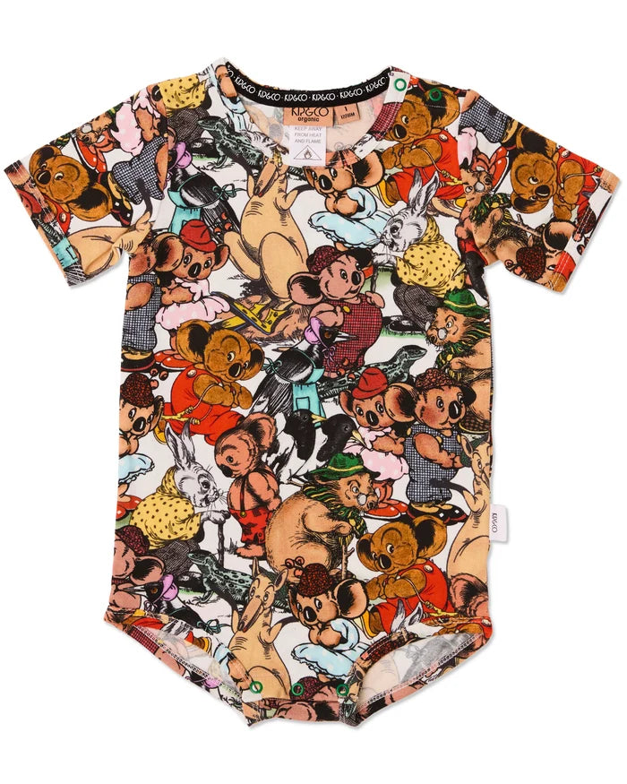 Kip & Co x Blinky Bill BABY | Blinky And Friends Organic Short Sleeve Romper