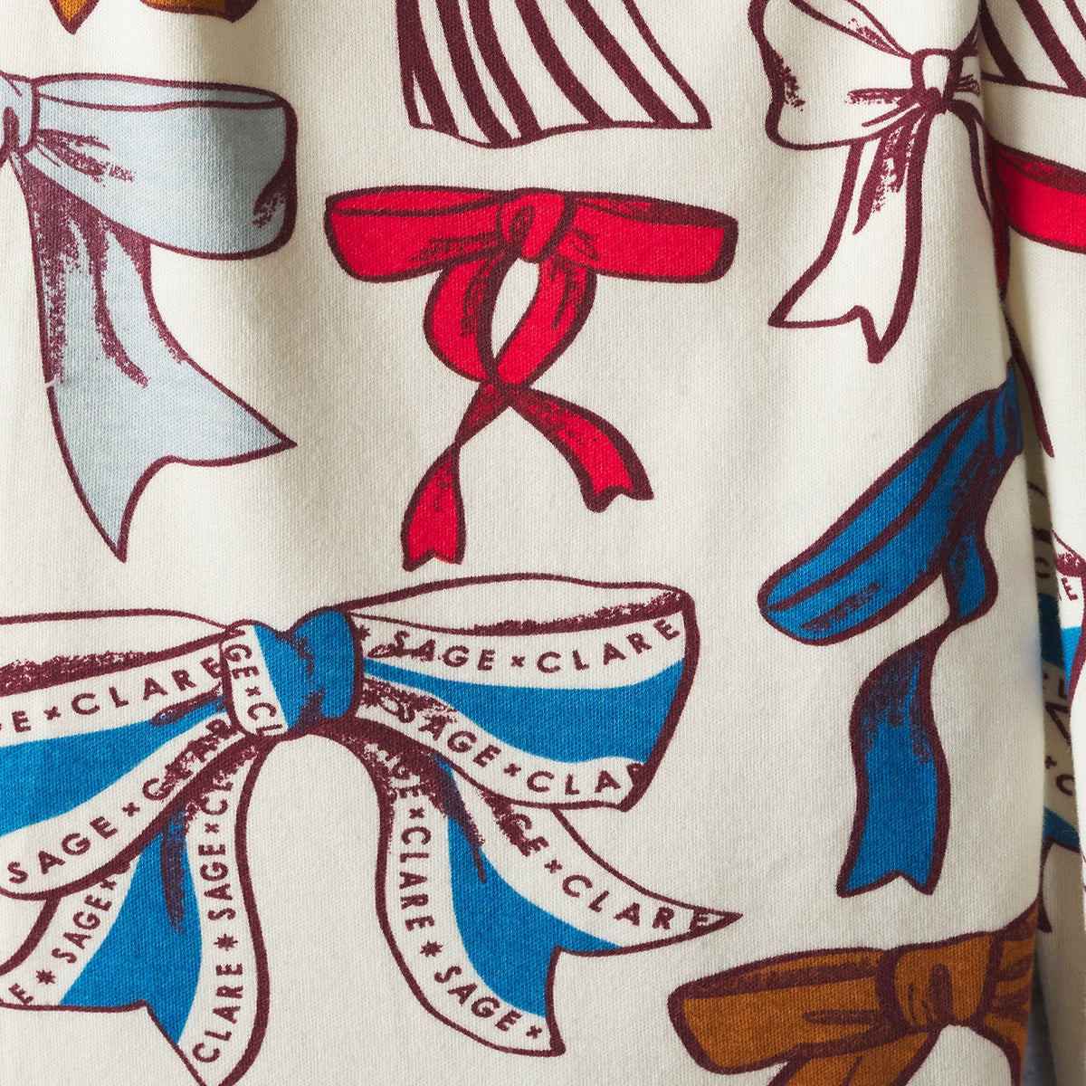 Sage x Clare - Lottie Kids Cotton Pyjama Set — back view flat lay