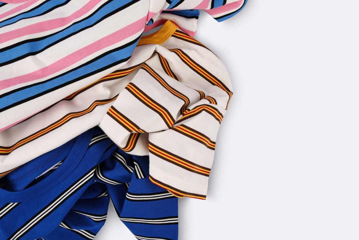 BBOBBIE - Striped Tee in Pink — worn on model