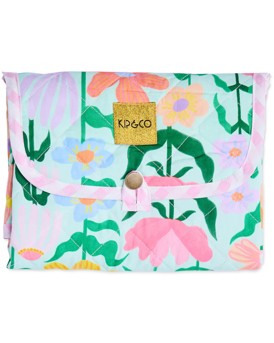 Kip and Co Popping Flowers baby change mat - styled nursery