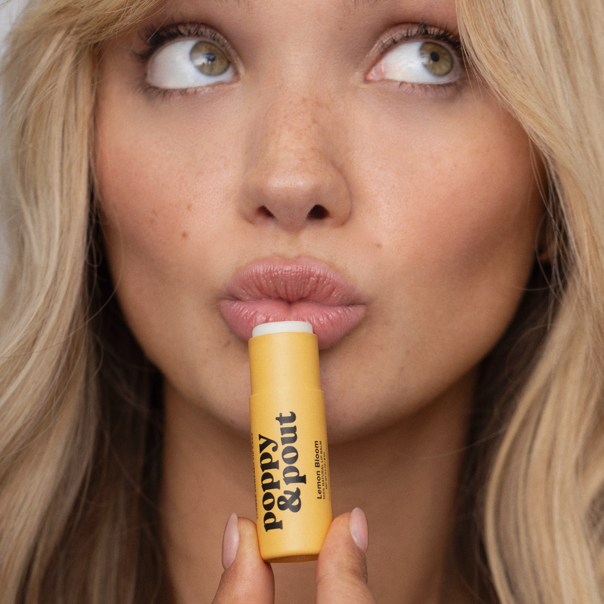 Poppy and Pout Lemon Bloom lip balm - tube front view