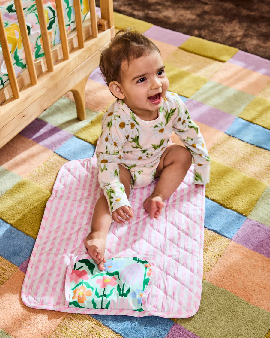 Kip and Co Popping Flowers change mat - floral print detail