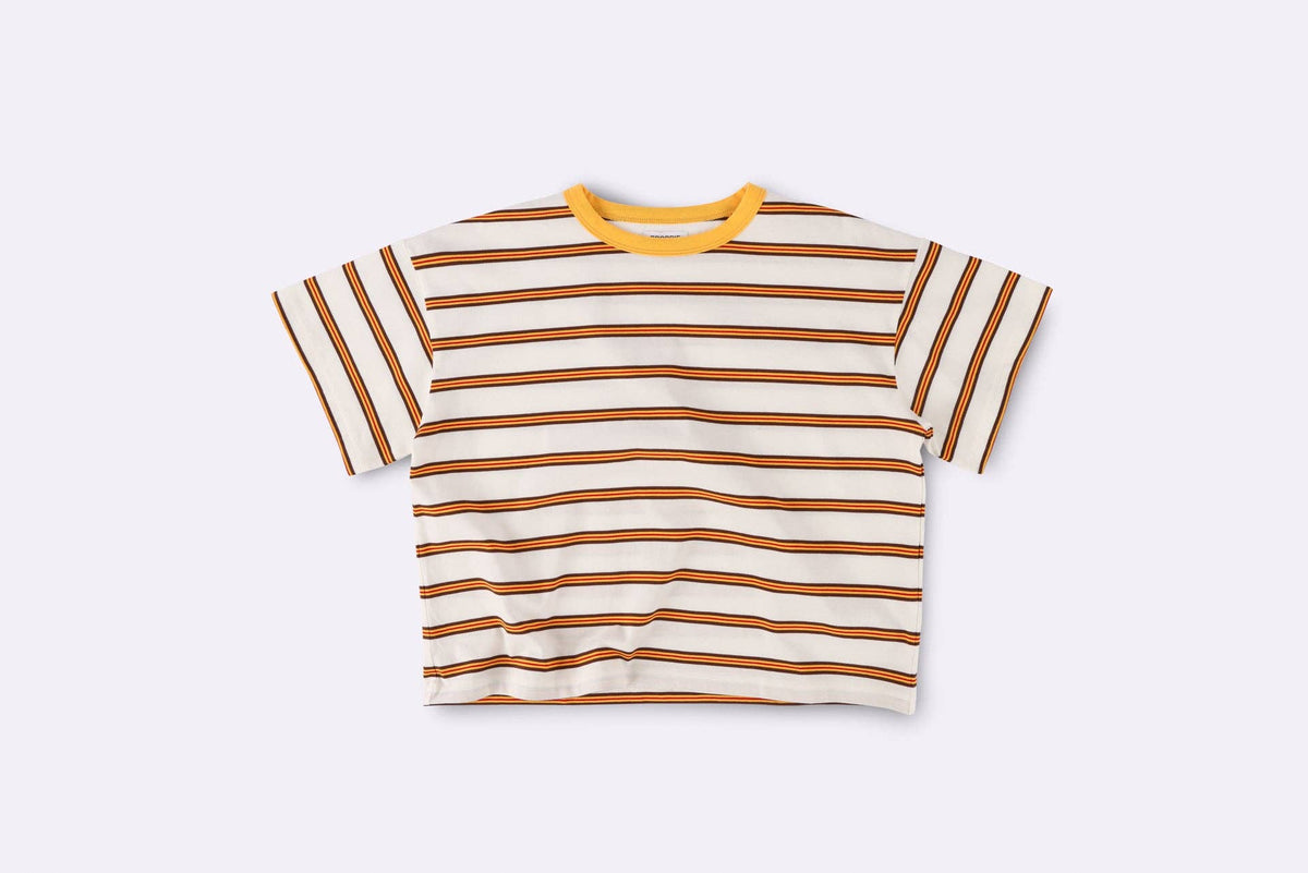 BBOBBIE - Striped Tee in Yellow — front view flat lay