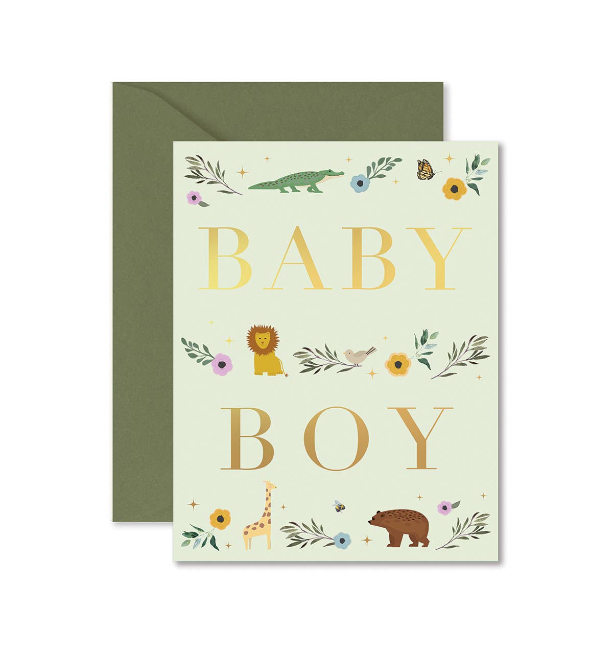 Ginger P - Baby Boy Storybook Greeting Card — front view flat lay
