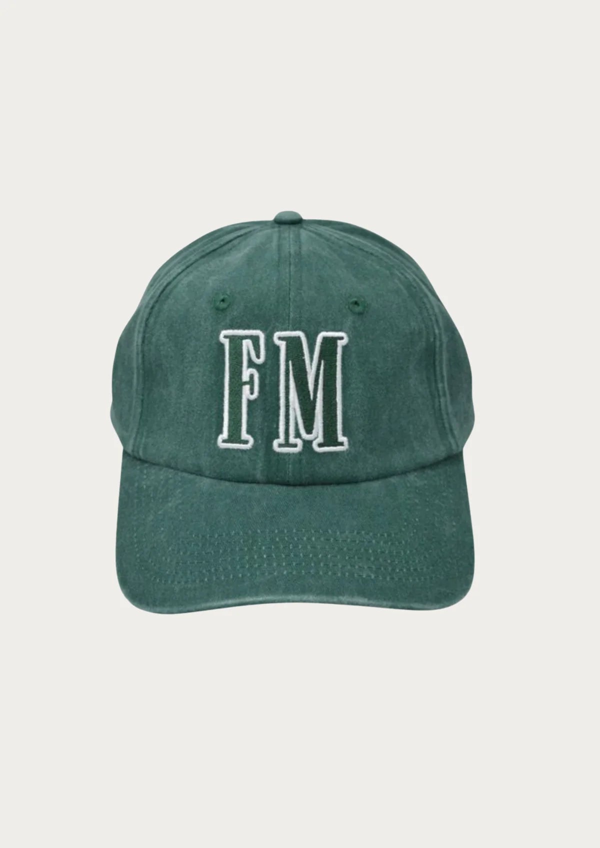 Far Mer by Whitney FM Initials Cap green - front view