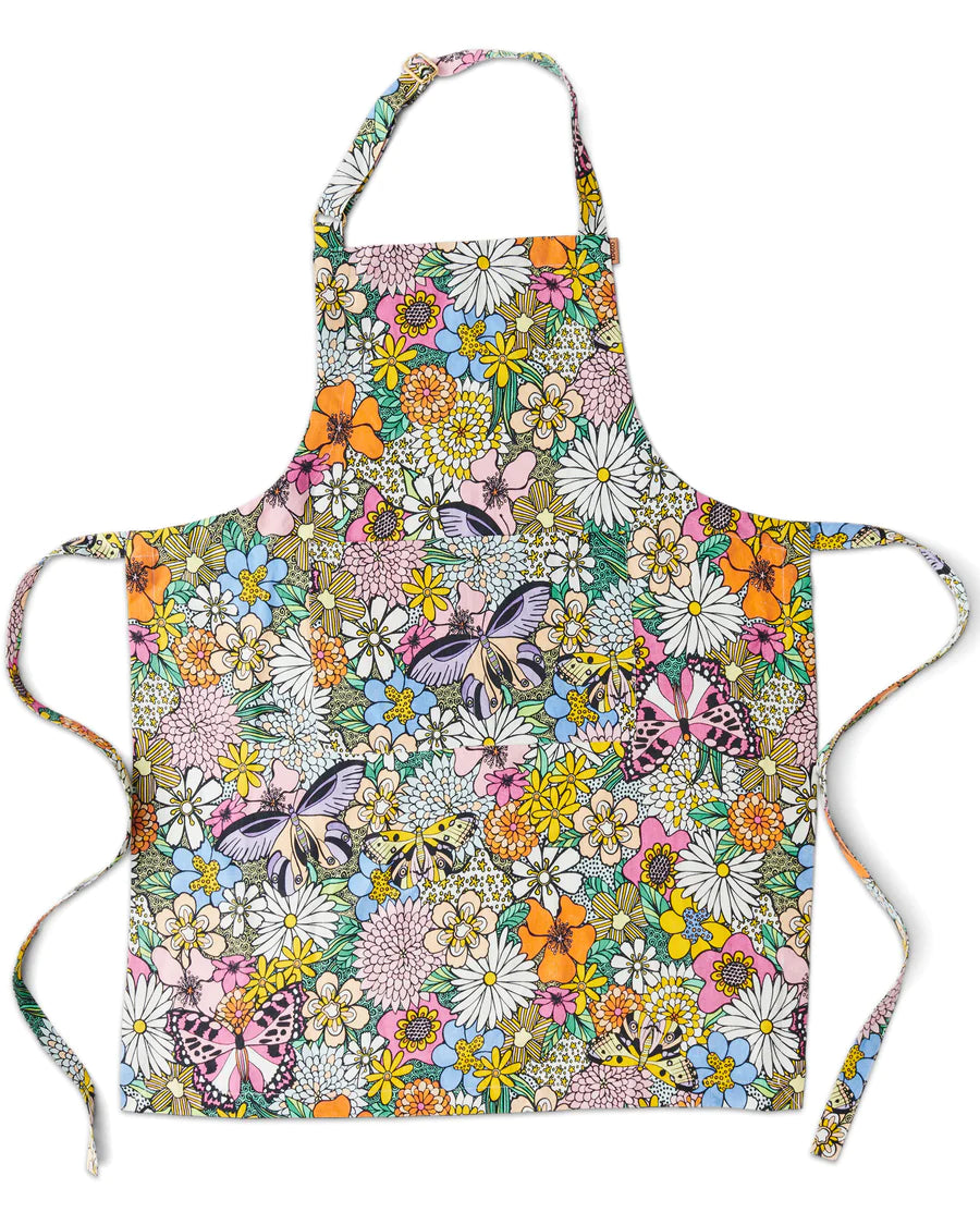Kip and Co Bliss Floral Linen Apron - product flatlay