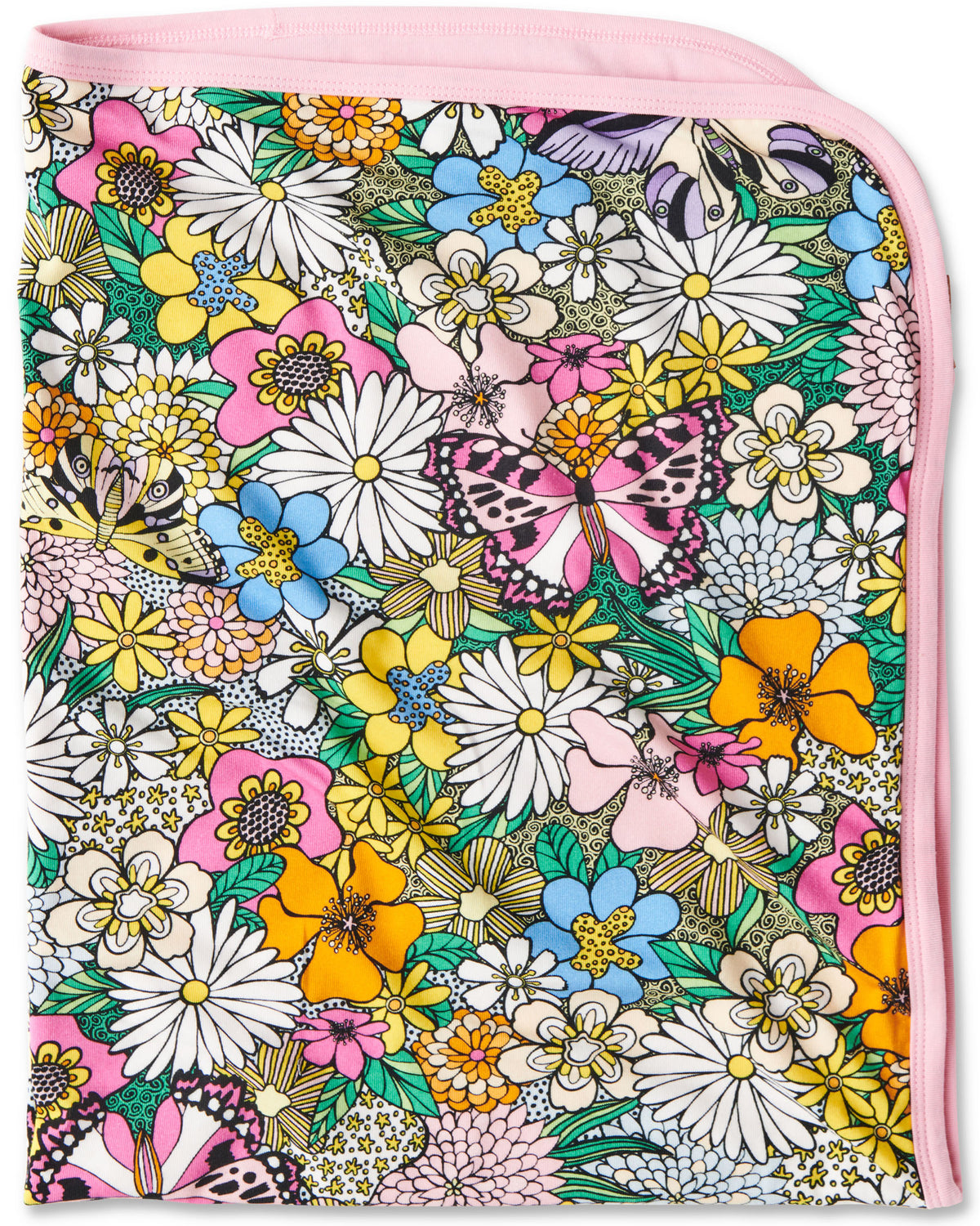 Kip and Co Bliss Floral Organic Cotton Baby Snuggle Blanket - product flatlay