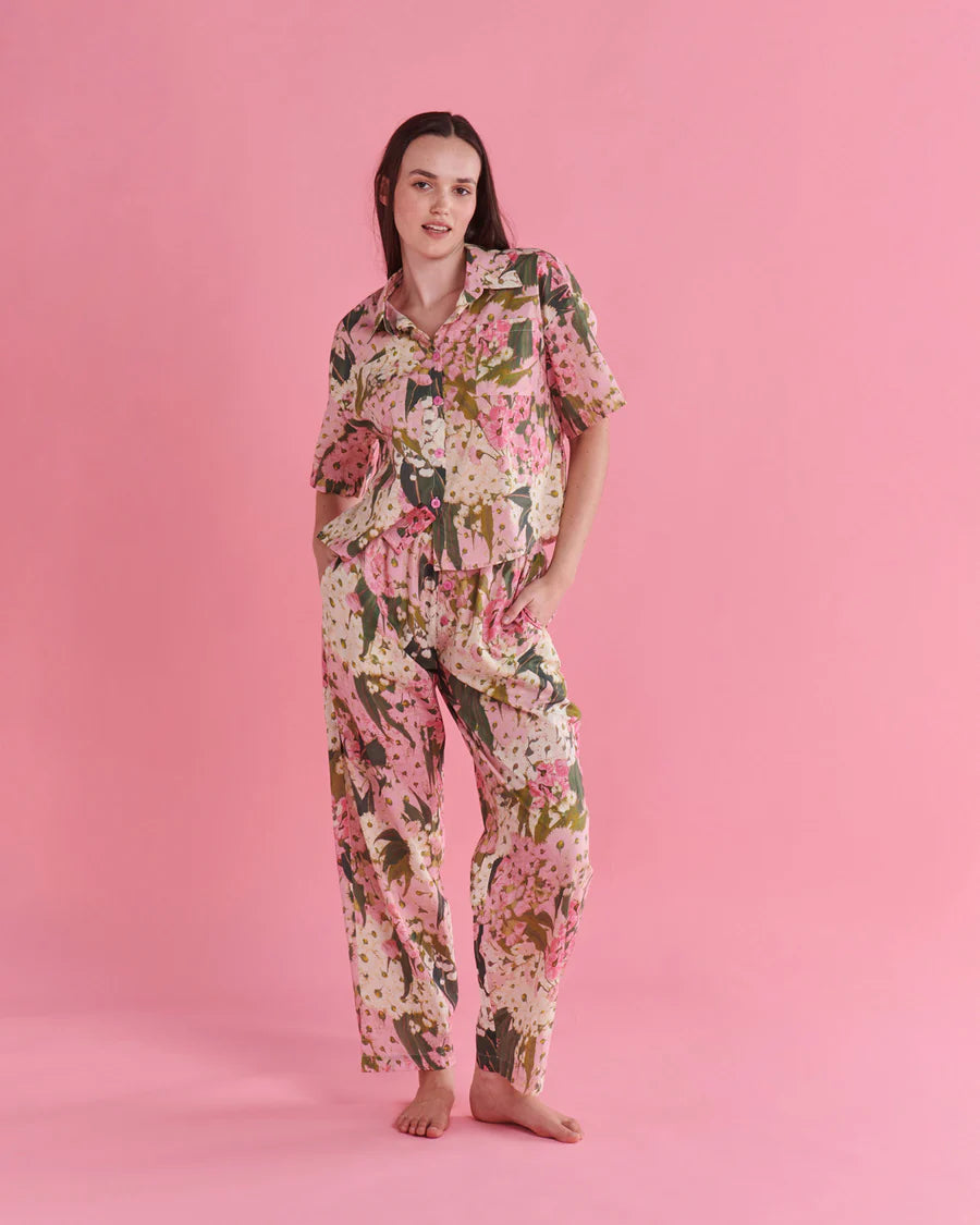 Kip and Co Bush Blossom Organic Cotton Pyjama Set - model lifestyle