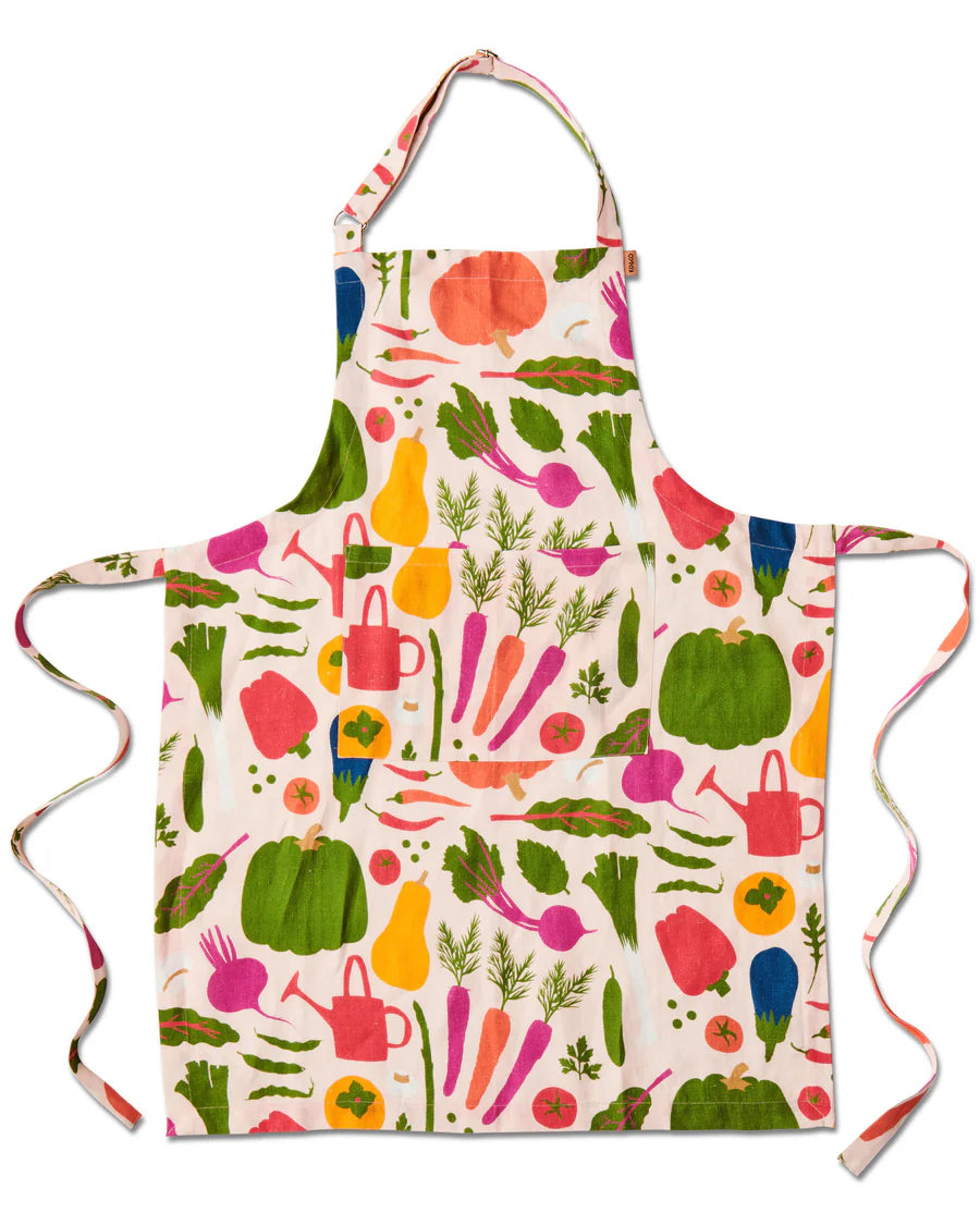 Kip and Co x Stephanie Alexander Stephanie's Harvest Linen Apron - product flatlay