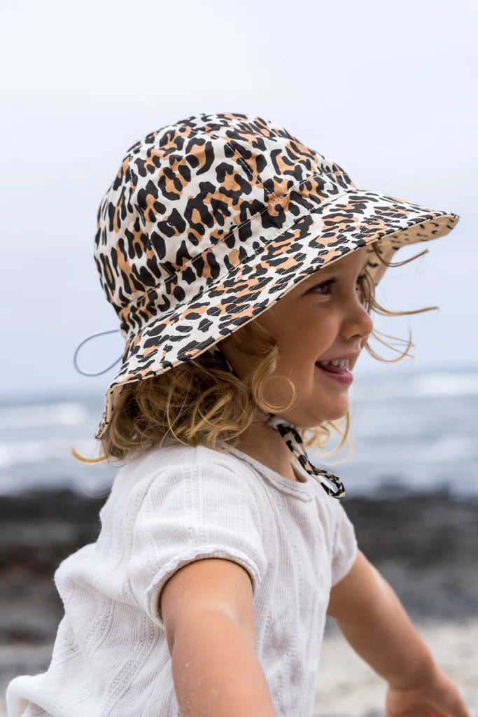 Acorn Leopard Wide Brim Hat - lifestyle styled