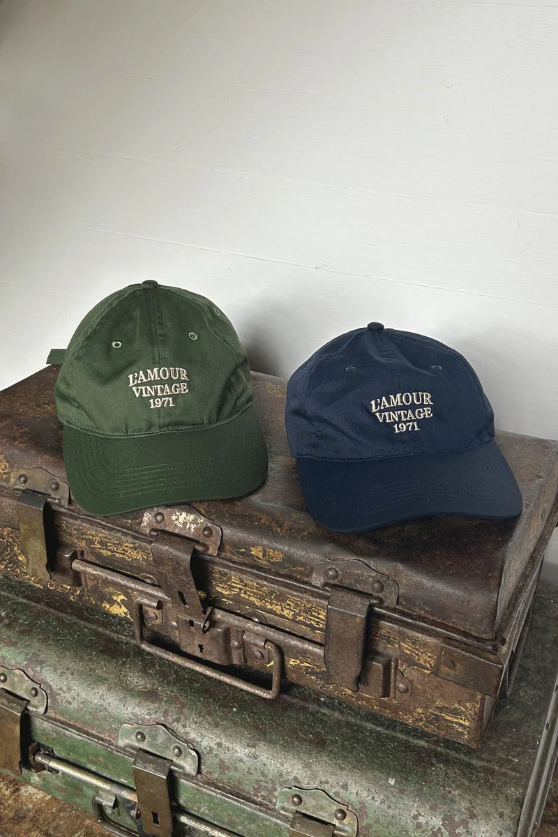 Lilya L'Amour Vintage Cap Jungle Green - side profile view