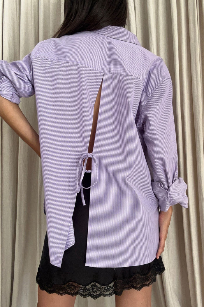 Lilya | Vennie Shirt- Purple Stripe