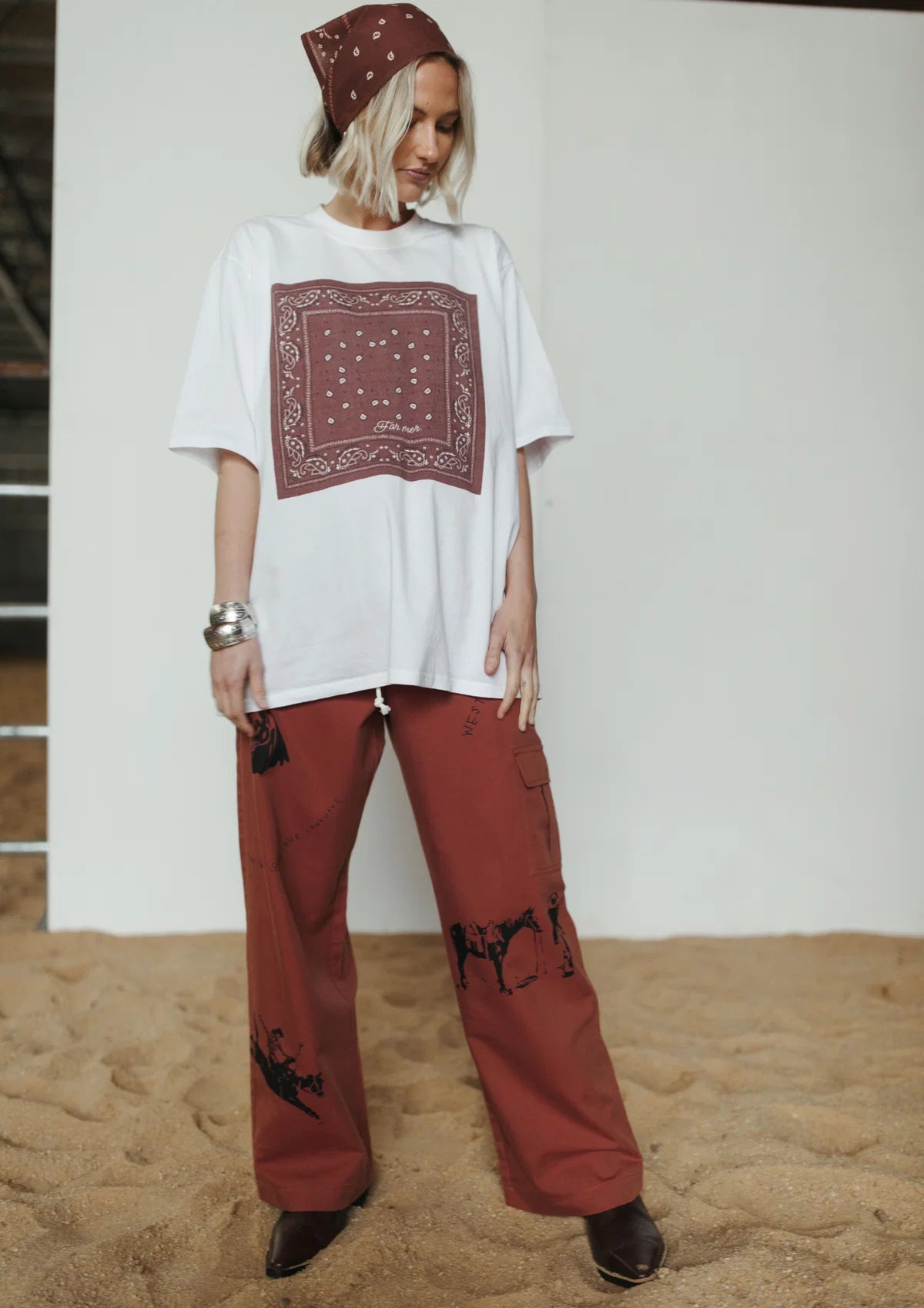 FAR MER - West of Here Drawstring Pant — back view flat lay
