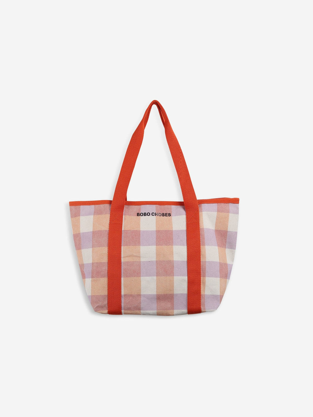 Bobo Choses WOMAN - Checked Orange Bag — front view flat lay