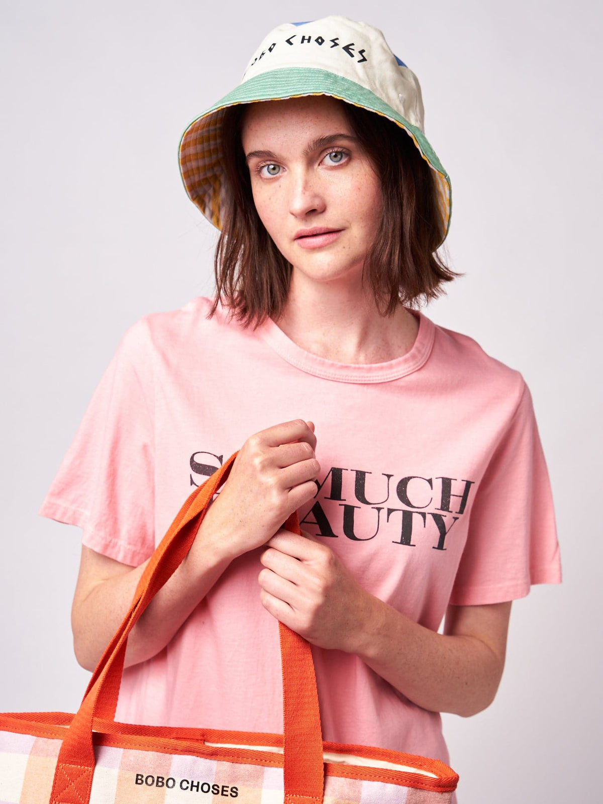 Bobo Choses WOMAN - Checked Orange Bag — close-up detail