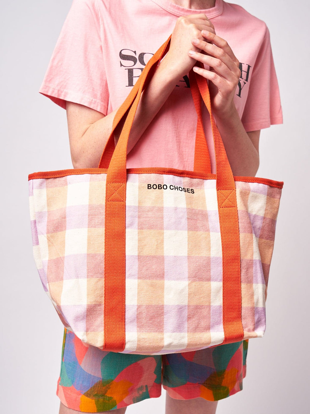 Bobo Choses WOMAN - Checked Orange Bag — product detail shot