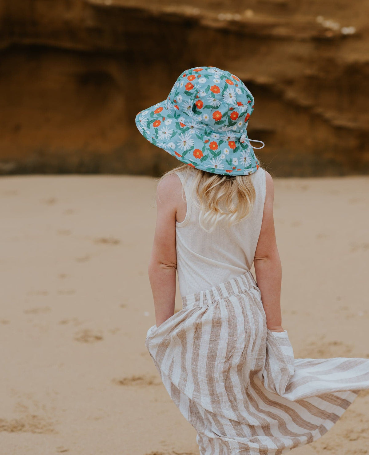 Acorn Daisy Bucket Hat - side view on model