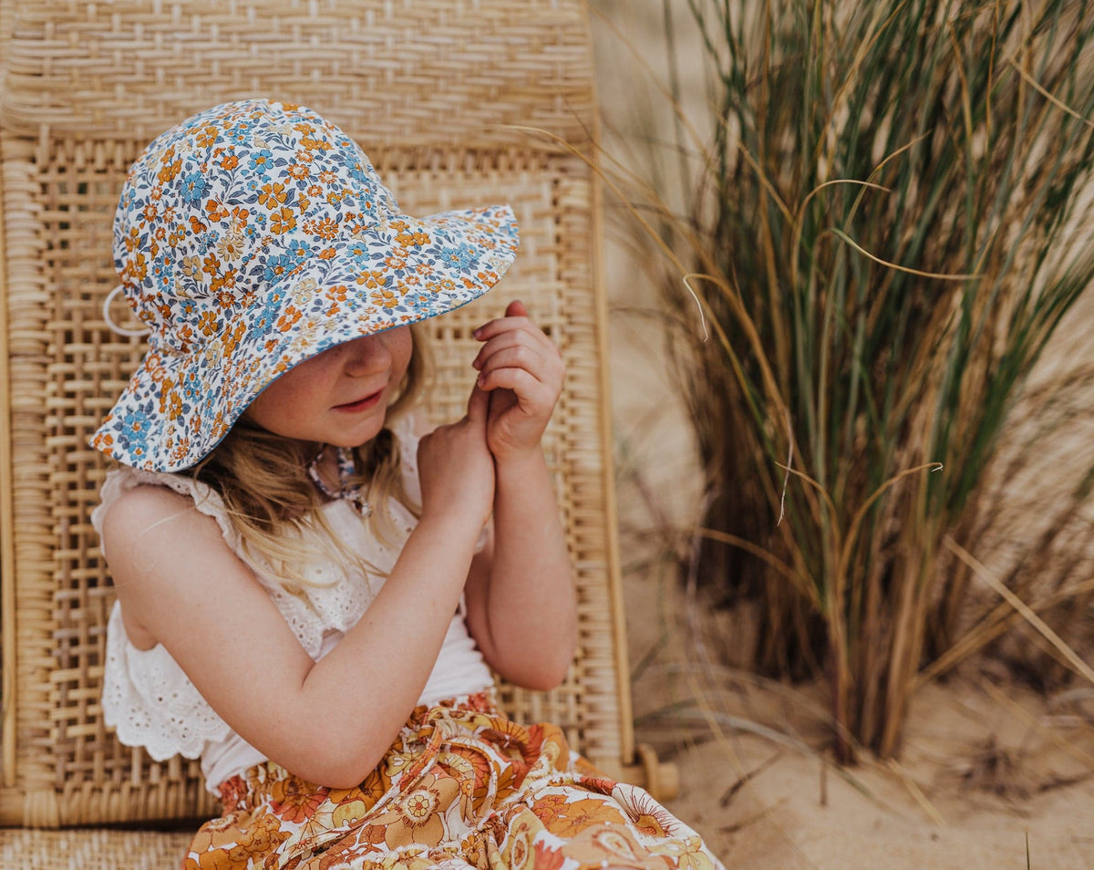 Acorn Autumn Floppy Hat - side view on model