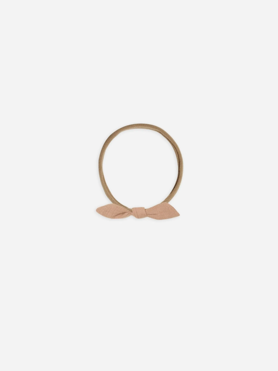 Quincy Mae - Little Knot Headband- Blush — front view flat lay