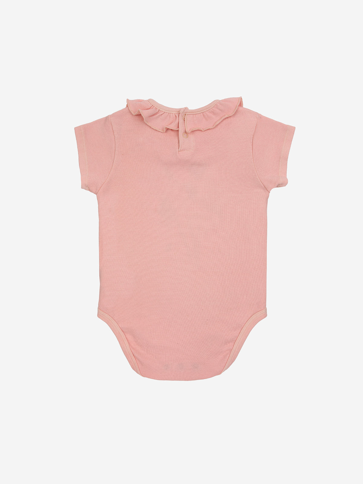 Bobo Choses BABY - Baby Fireworks ruffle collar body — back view flat lay