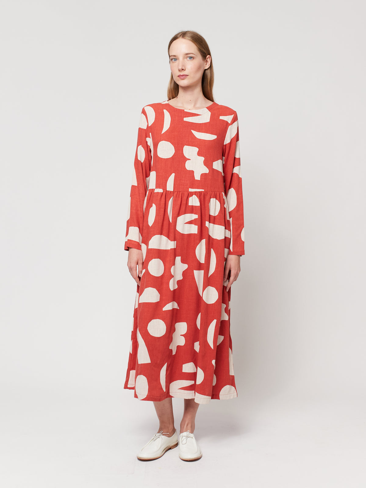 Bobo Choses WOMAN - Summer landscape print flared long dress — styled lifestyle shot