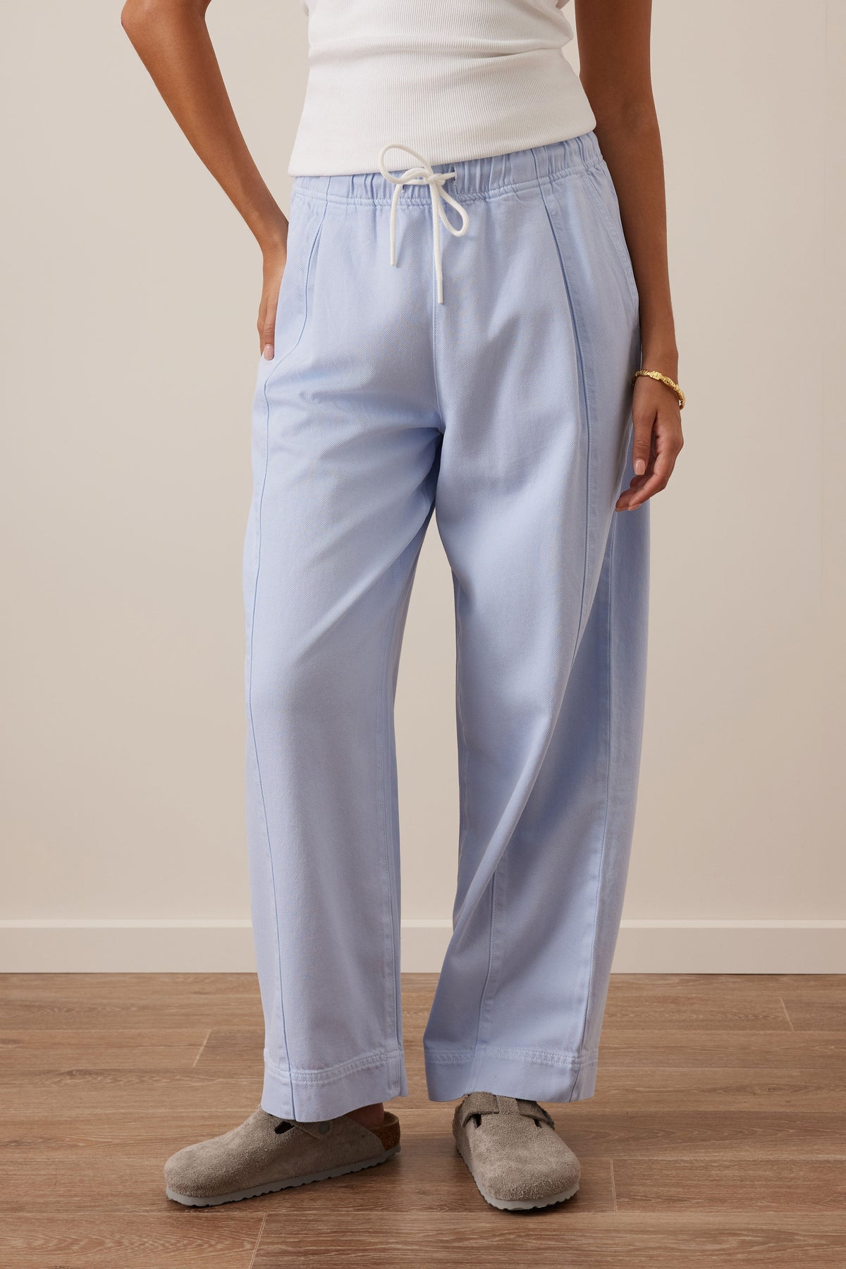Ceres Life Jessie Barrel Pant China Blue - model front view