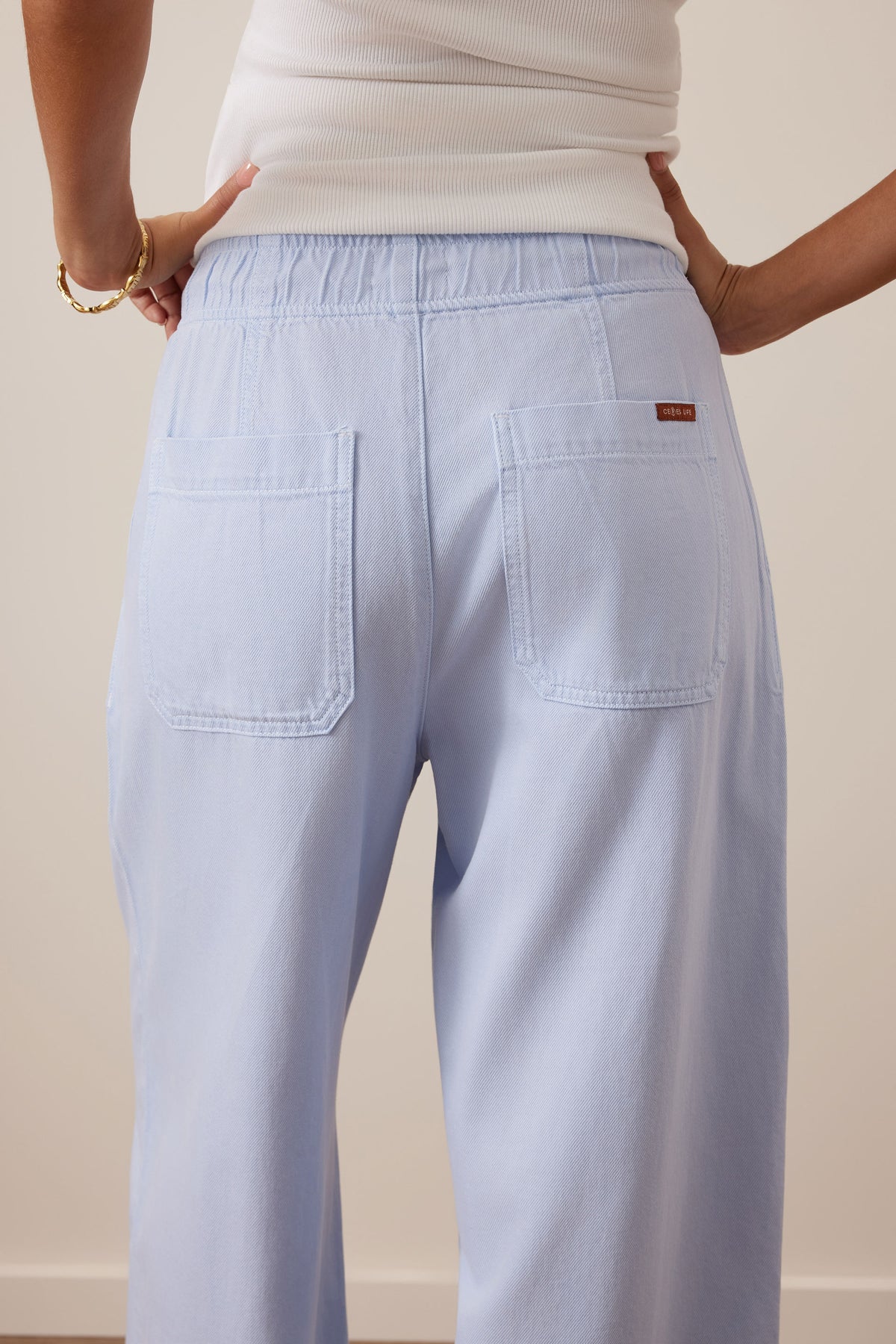 Ceres Life Jessie Barrel Pant China Blue - model back view