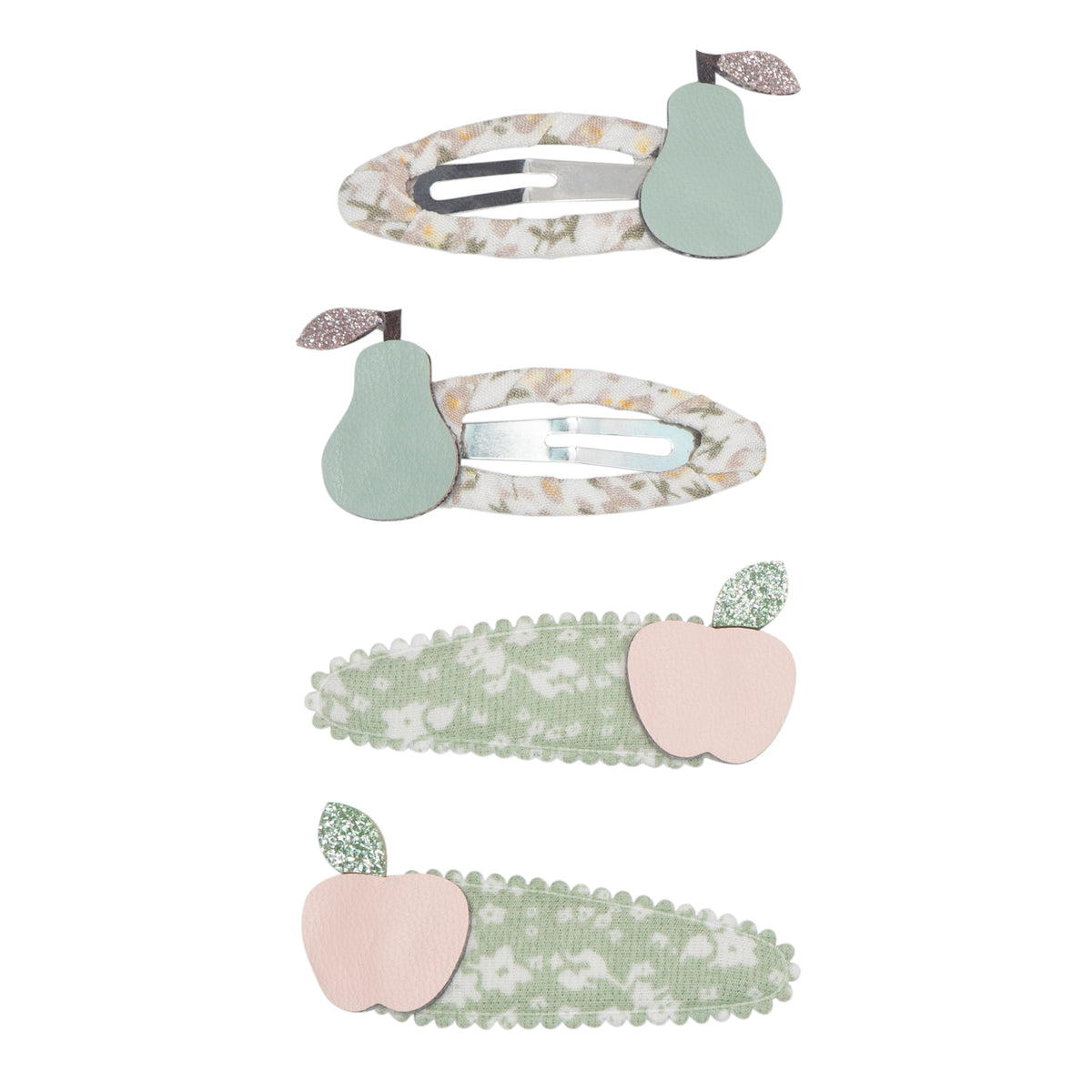 Mimi and Lula - Apple and Pear Clips — front view flat lay