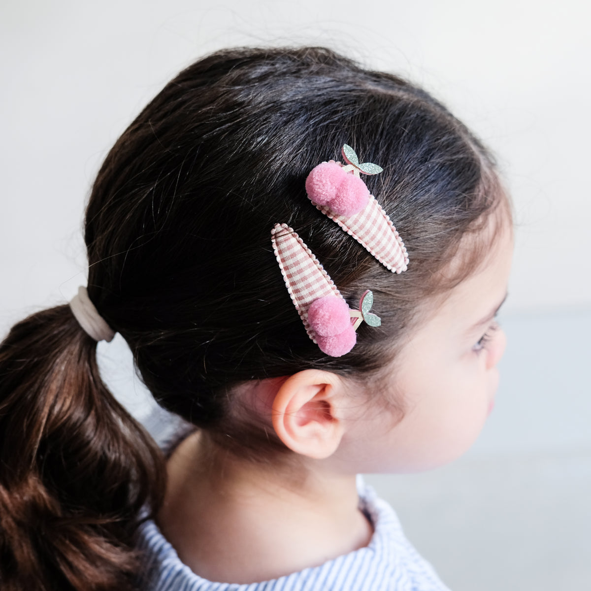 Mimi and Lula - Gingham Cherry Clips — product detail shot