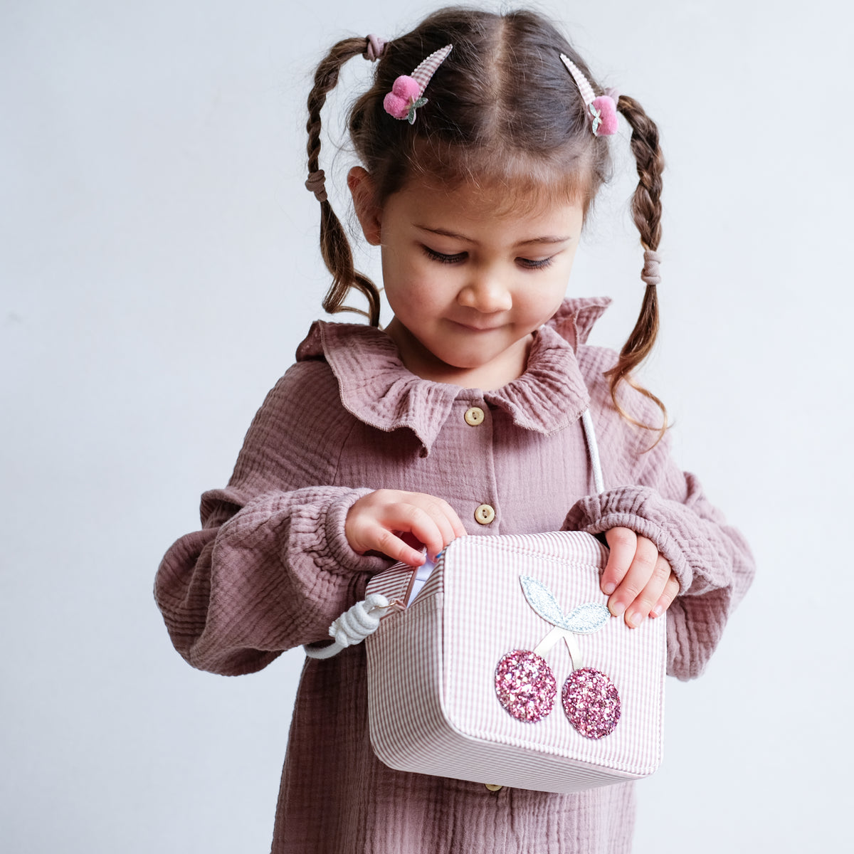 Mimi and Lula - Gingham Cherry Clips — styled lifestyle shot
