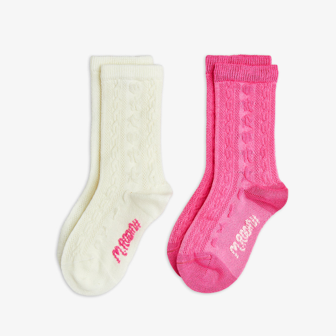Mini Rodini - Textured 2-pack socks — front view flat lay