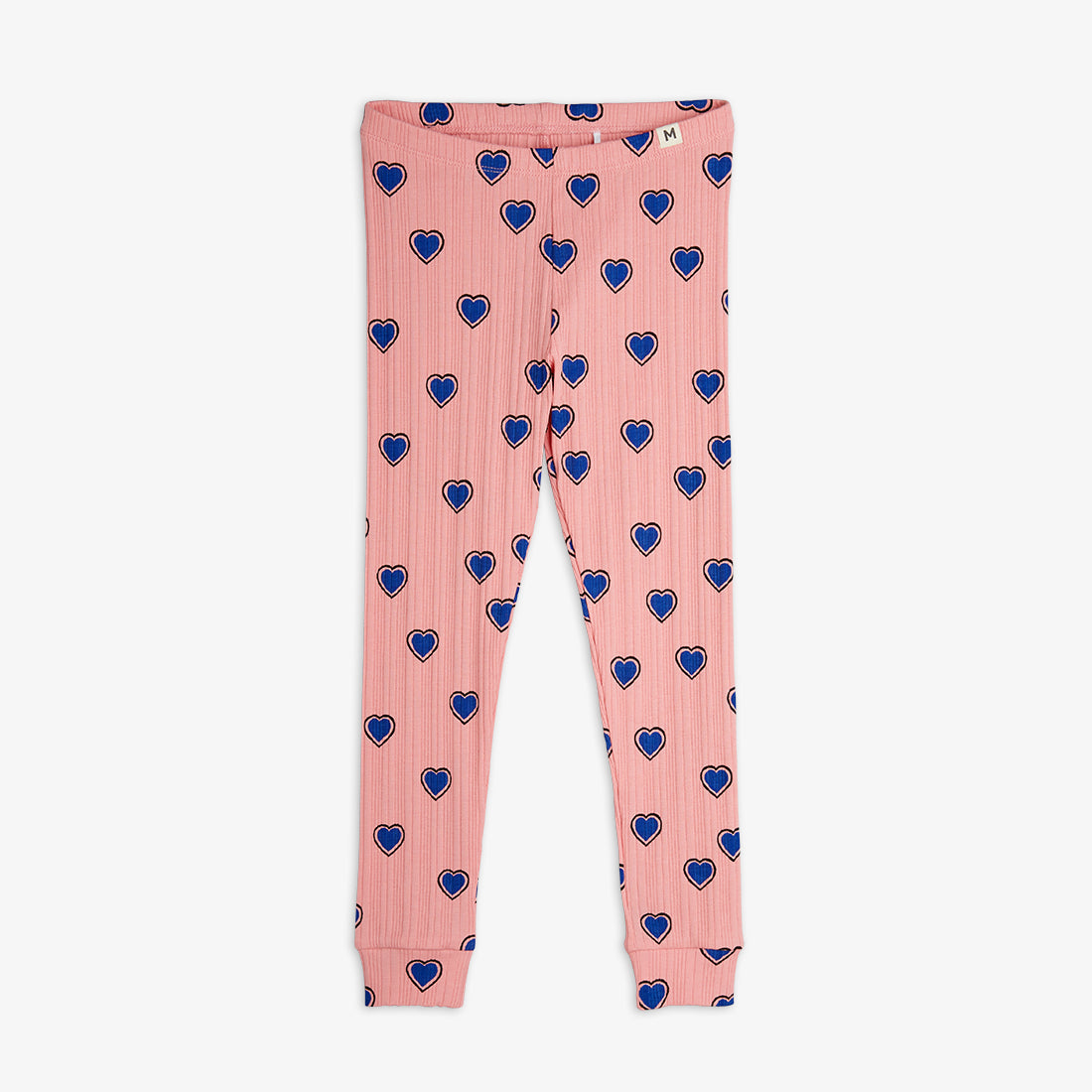 New Mini Rodini - Outlined Hearts Leggings — back view flat lay