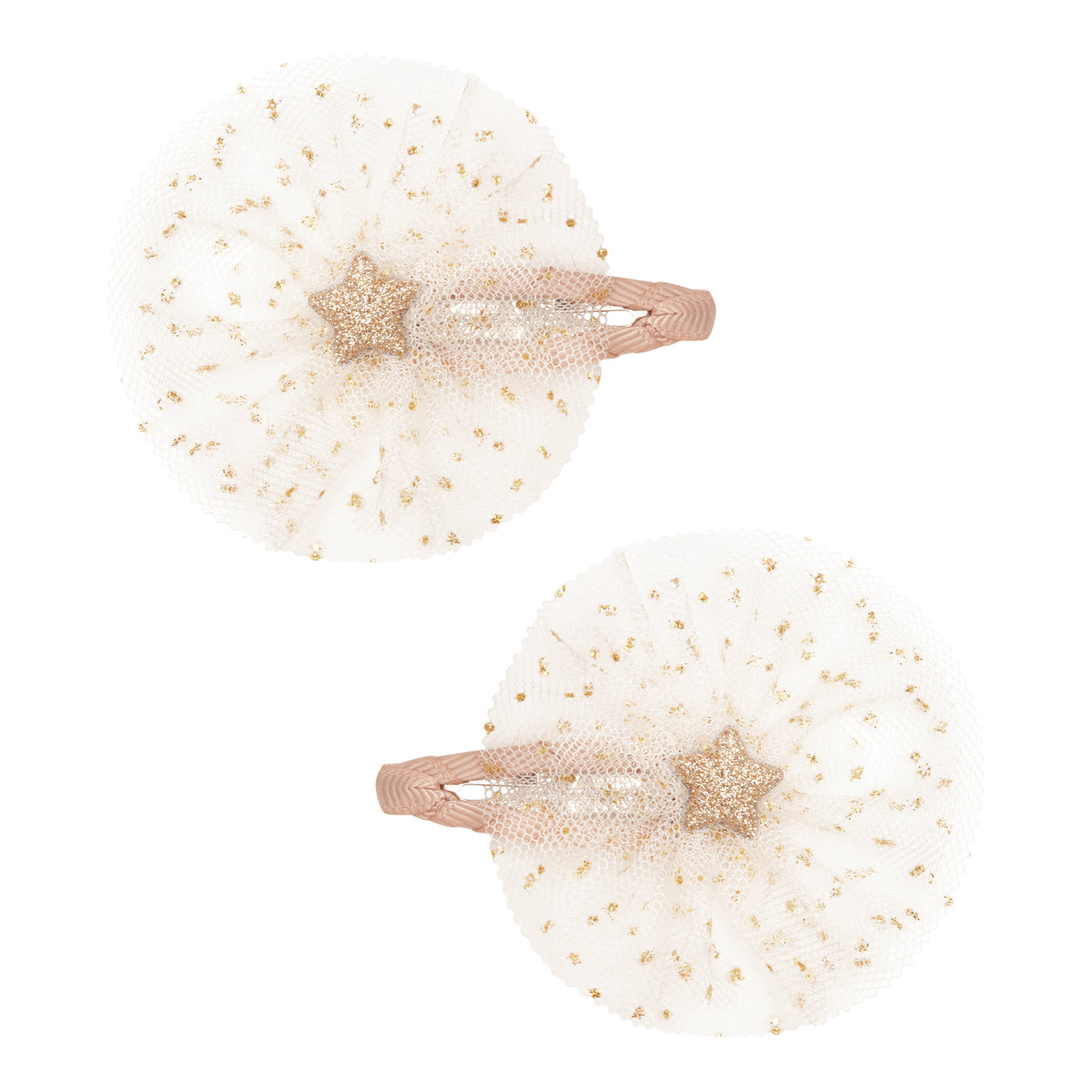Mimi and Lula - Ballerina Star Clips - Ivory — front view flat lay