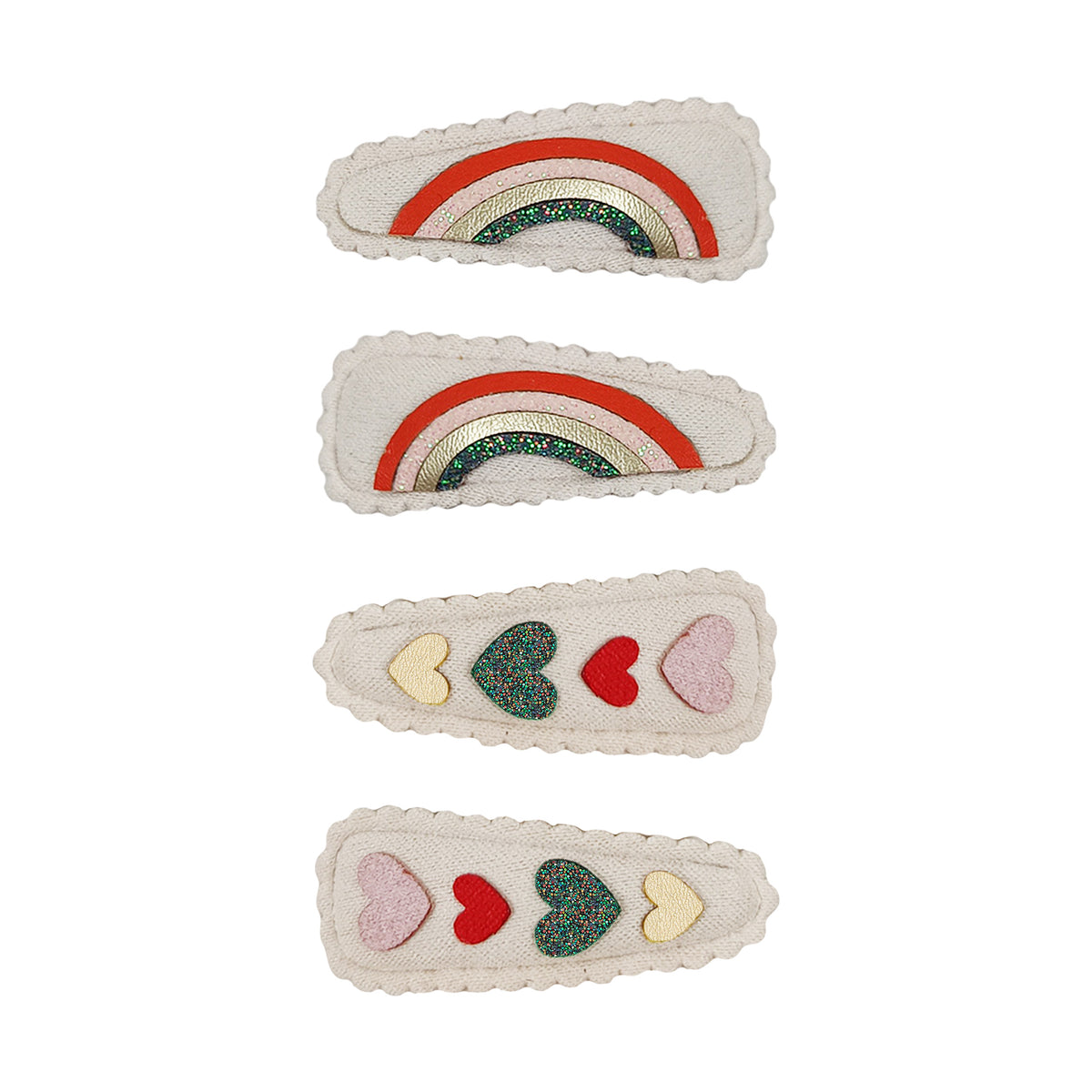Mimi and Lula - Heartbeam Mabel Clips — front view flat lay