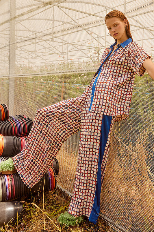 Bohemian Traders | Drawstring Pant in Cubist Check