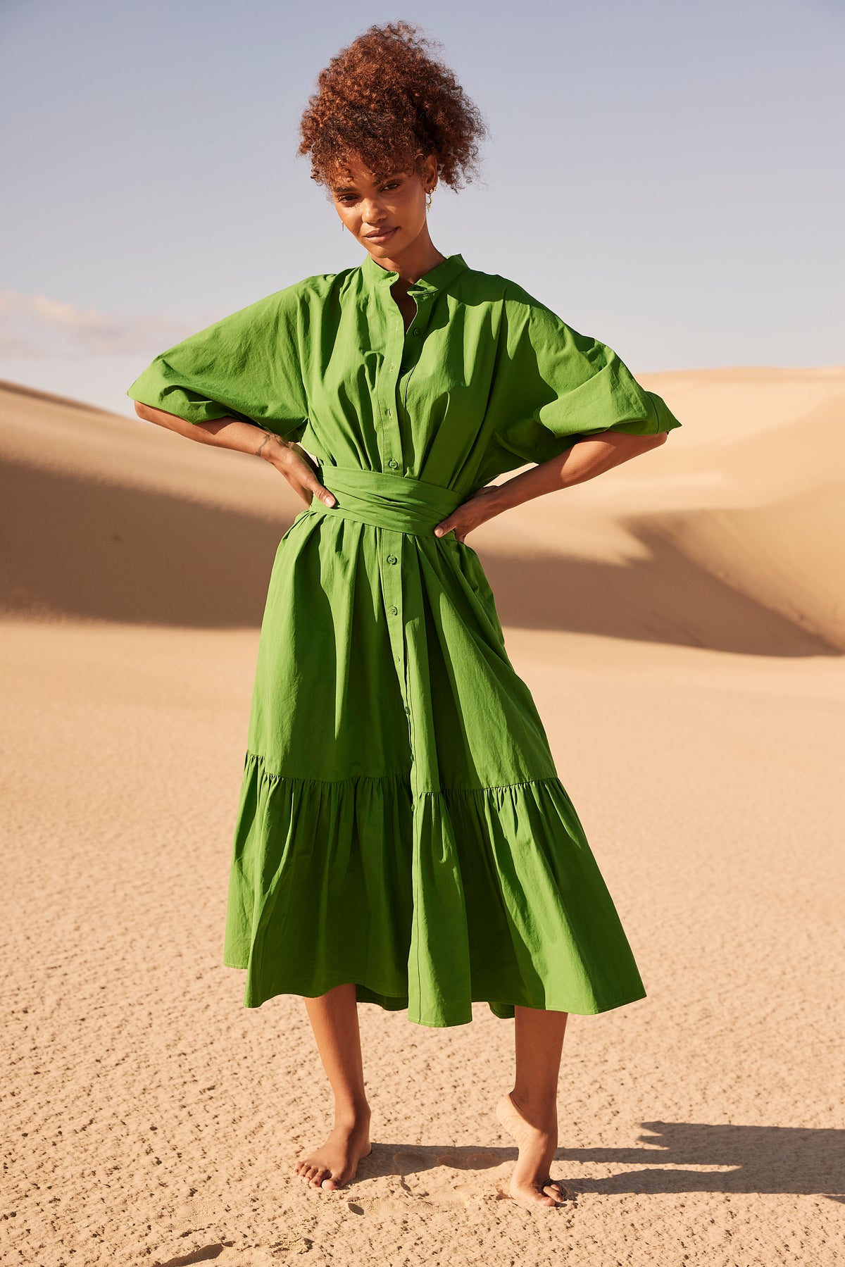 Bohemian Traders - Dolman Midi Shirt Dress — side view