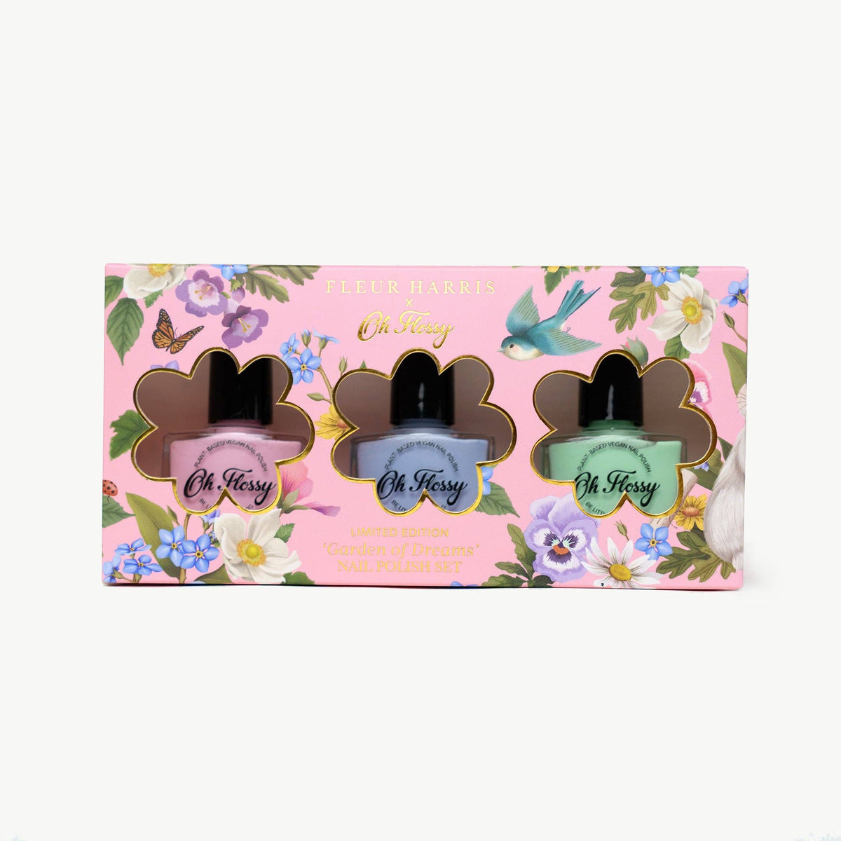 Oh Flossy x Fleur Harris Garden of Dreams Nail Polish Set - product flatlay