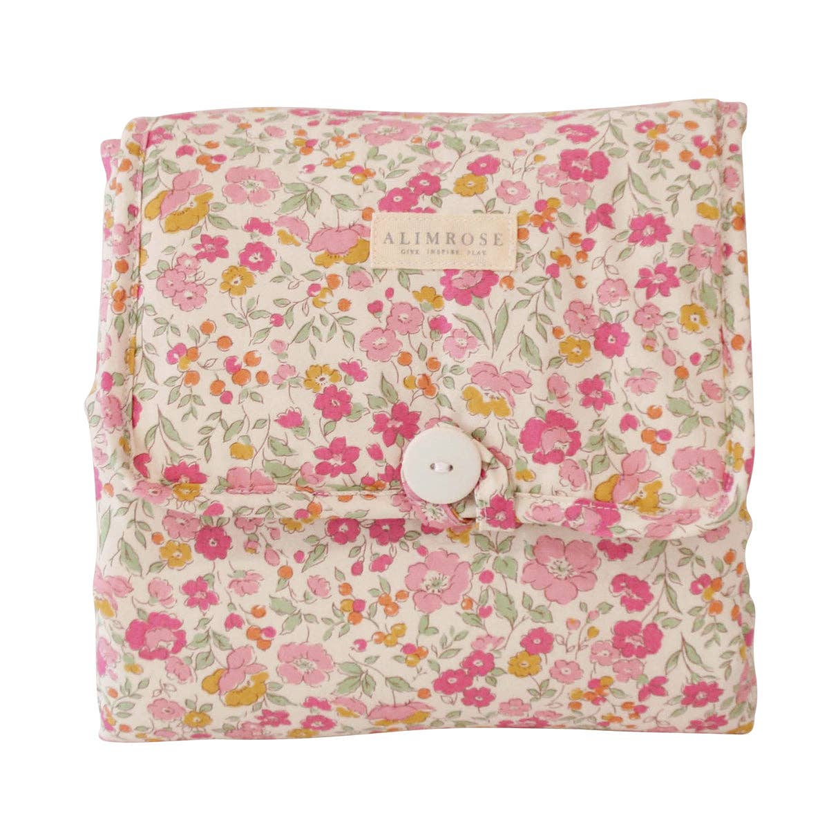 Alimrose - Little Traveller Change Mat Rose Garden — front view flat lay