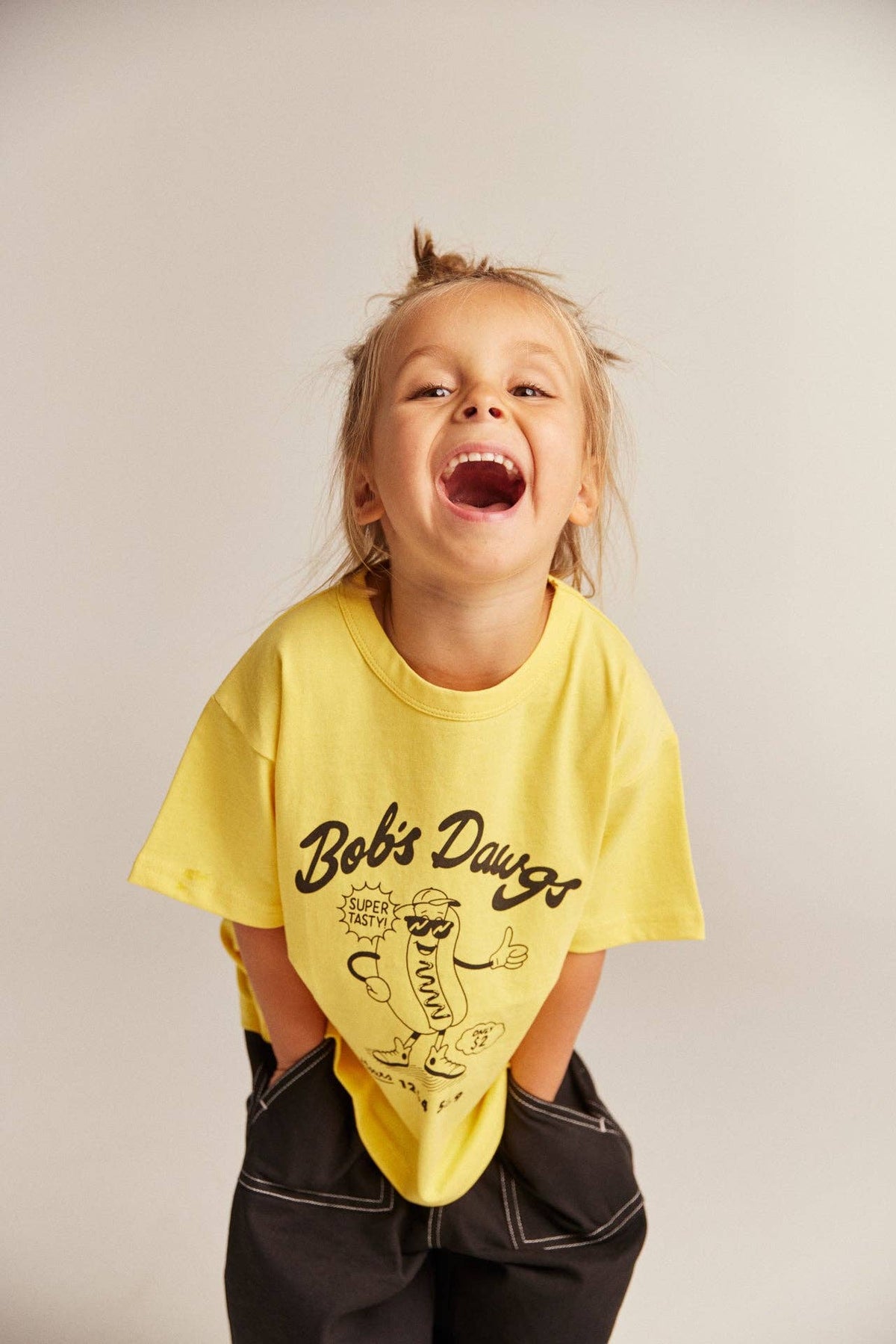 BBOBBIE - Bob's Dawgs Tee in Yellow — product detail shot