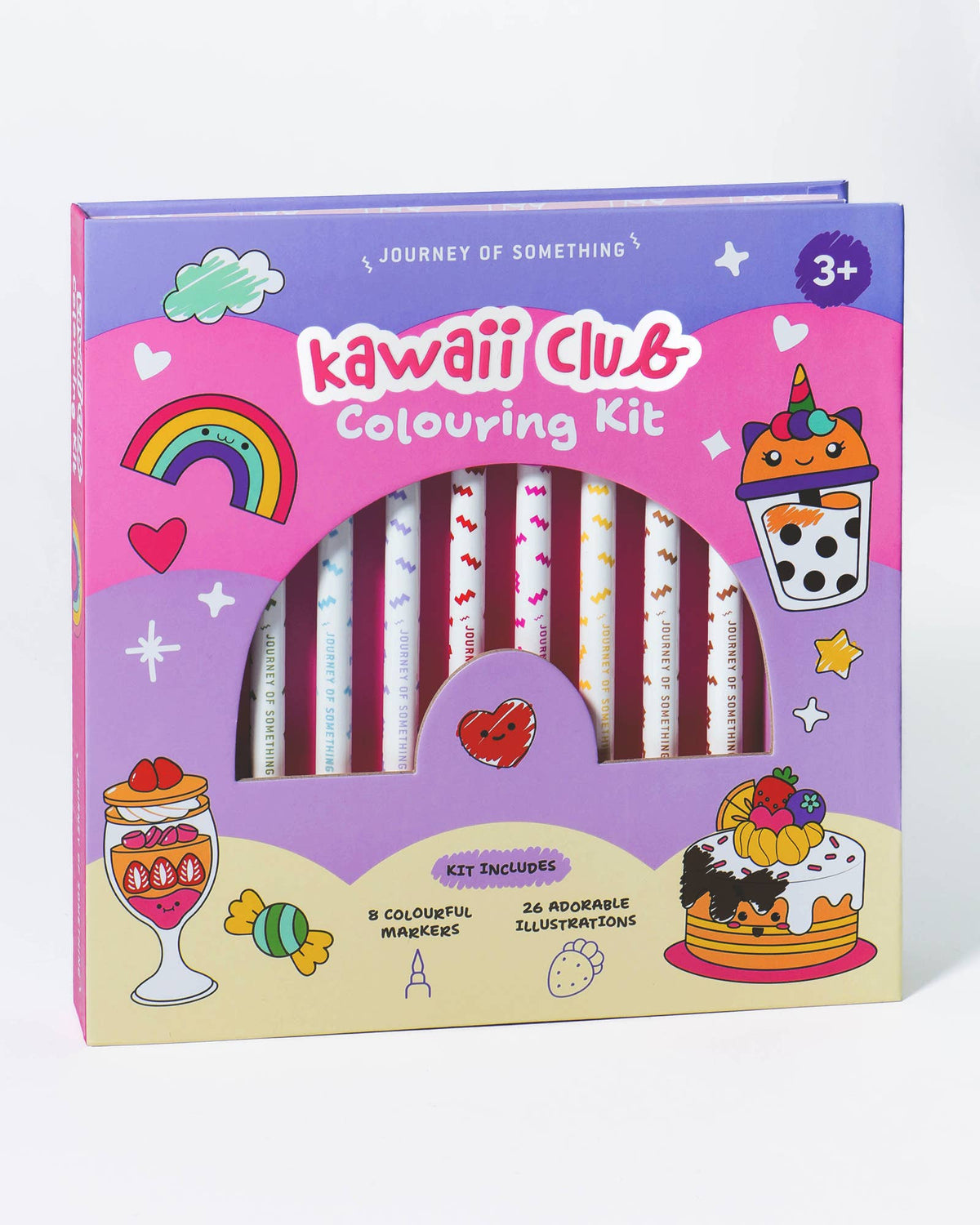 Journey Of Something - Kawaii Club Colouring Kit — front view flat lay