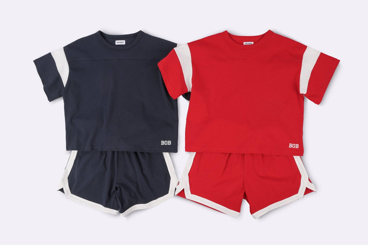 BBOBBIE - 07 Tee in Navy — folded flat lay