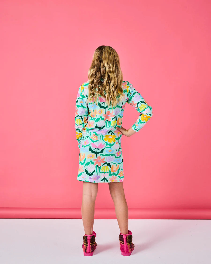 Kip and Co Popping Flowers organic nightie - styled kids bedroom