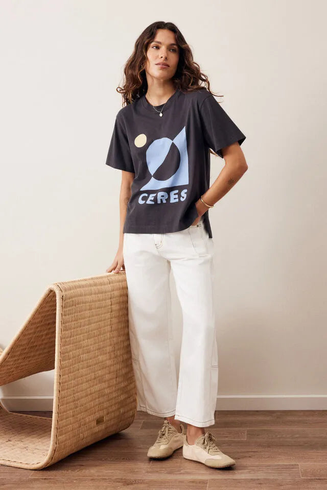 Ceres Life - Stevie Slouchy Tee in Phantom Ceres Moon — back view flat lay