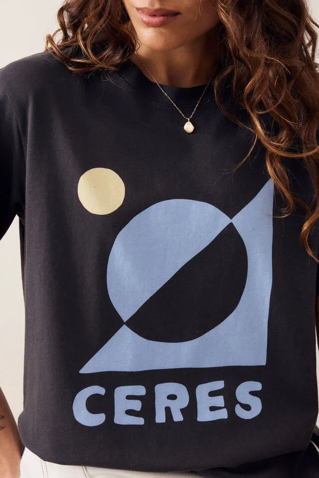 Ceres Life - Stevie Slouchy Tee in Phantom Ceres Moon — styled lifestyle shot